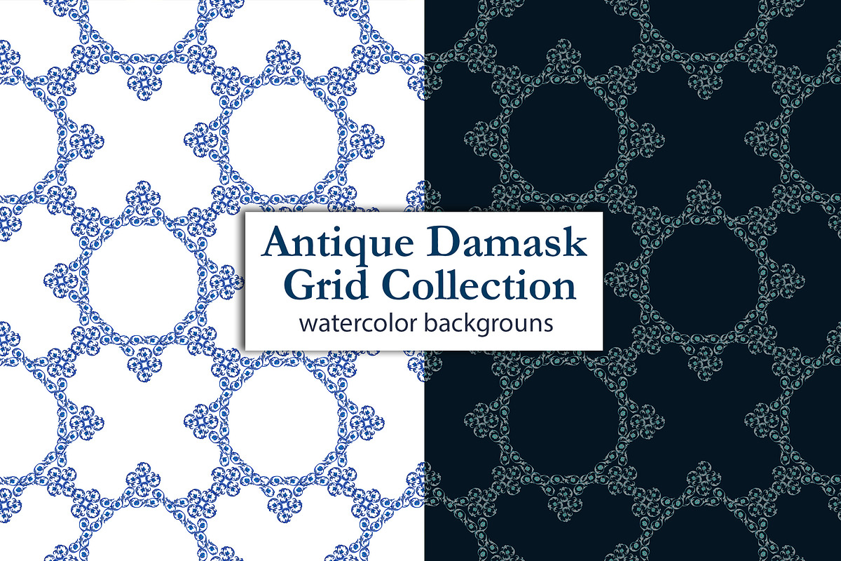 Antique Damask Grid Collection, a Pattern Graphic by L- design studio (Photo 4 of 7)