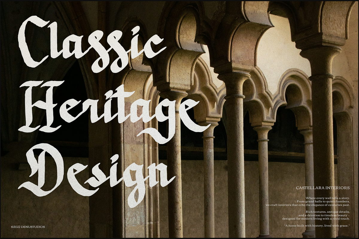 Dicaten | Blackletter Font, a Blackletter Font by Denustudios (Photo 4 of 12)