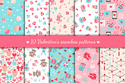 Valentine's Day Seamless Patterns, a Pattern Graphic by MalniArt (Thumbnail 1 of 5)