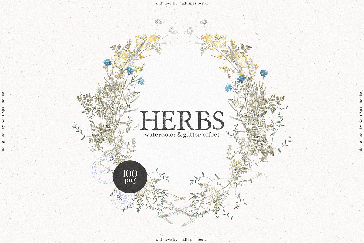 HERBS || Botanica & Glitter Effect, an Illustration by nadispasibenko (Photo 1 of 8)