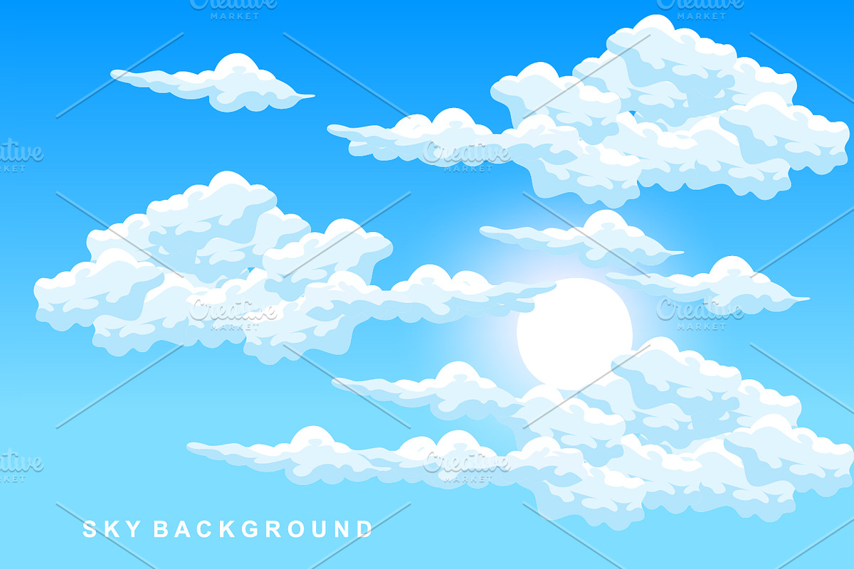 Sky Cloud Nature Background Design, a Branding & Logo Template by Maylianaw28