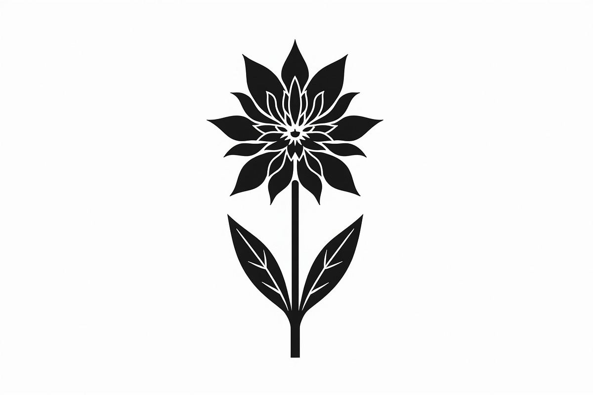 Modern Black Flower Design, an Illustration by jahid234 (Photo 13 of 21)