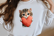 Valentine cat and dog clipart bundle, an Illustration by Designworld (Thumbnail 7 of 10)
