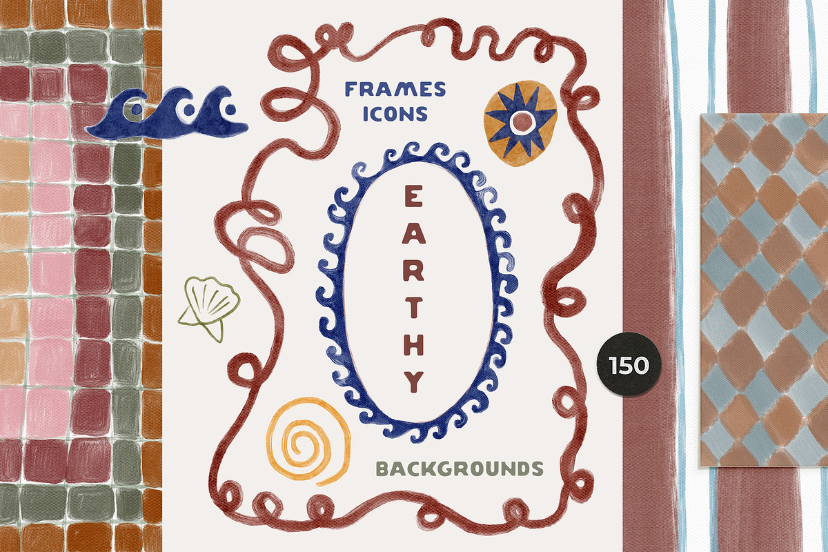 Handmade Earthy Frames & Backgrounds, an Object Graphic by Lana Elanor (Photo 1 of 16)