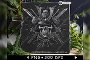 Skull Samurai Helmet Katana Swords, a Background Graphic by LaseredNinja (Thumbnail 4 of 7)