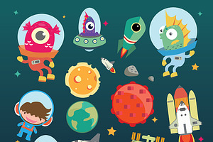 Planet Cartoon Set