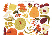 HELLO AUTUMN: clipart|border|pattern, a Seasonal Illustration by Elliko shop (Thumbnail 2 of 12)