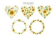 Sunflowers clipart, patterns, frames, a Decorative Illustration by Valin Malin (Thumbnail 6 of 16)