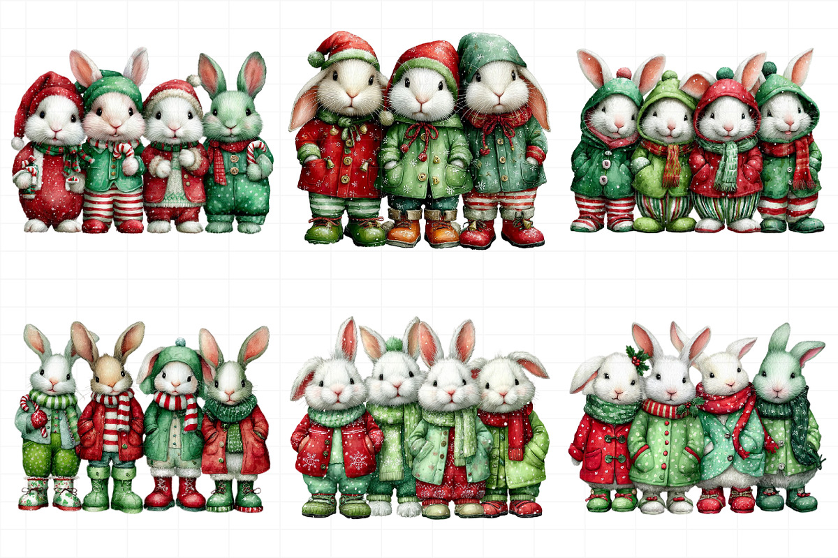 Holiday bunnies – Christmas rabbit, an Illustration by Daily.Designs (Photo 3 of 5)