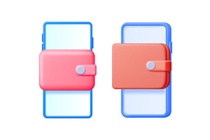 Pink wallet with money and, a Technology Illustration by Abscent