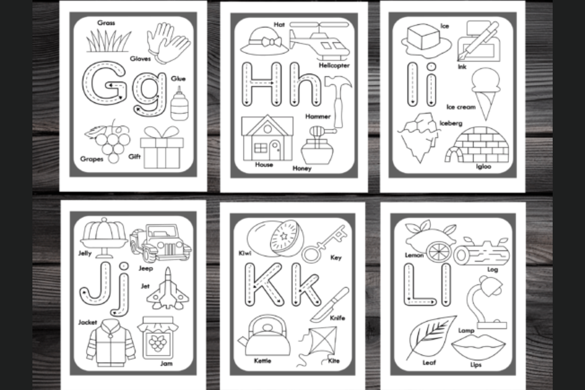 ABC Alphabet Coloring Pages for Kids, an Education Illustration by shopcosm (Photo 3 of 3)