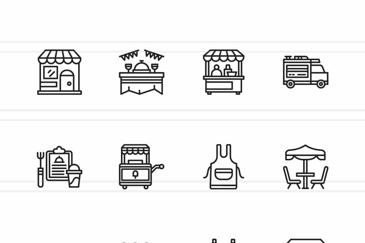 25 Street Food & Food Truck Culture, an Outline Icon by IconBunny (Photo 2 of 2)