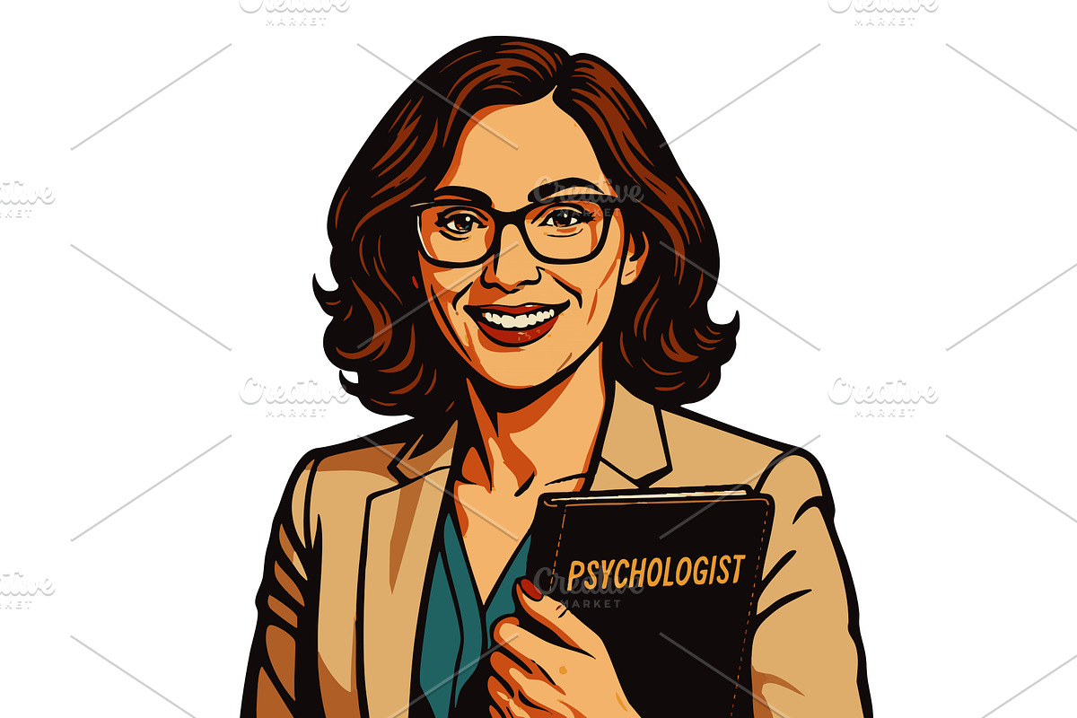 psychologist woman holding clipboard, a Healthcare Illustration by AlexArt