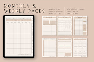 Undated Yearly Digital Planner PDF