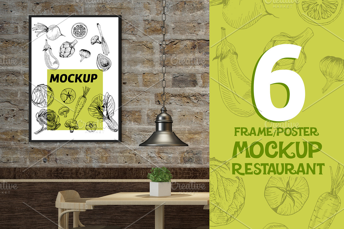 Mockup Bundle Poster Restaurant, a Print Template by Milan Mockup (Photo 1 of 7)