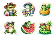 Summer Frogs Clipart, an Illustration by SinaCreation (Thumbnail 3 of 5)