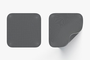 Two Black Square Stickers 3D Model