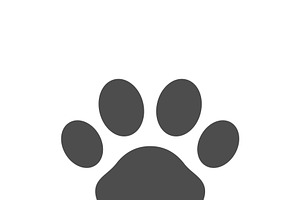 Animal paw icon and pet concept, a Solid Icon by motorama
