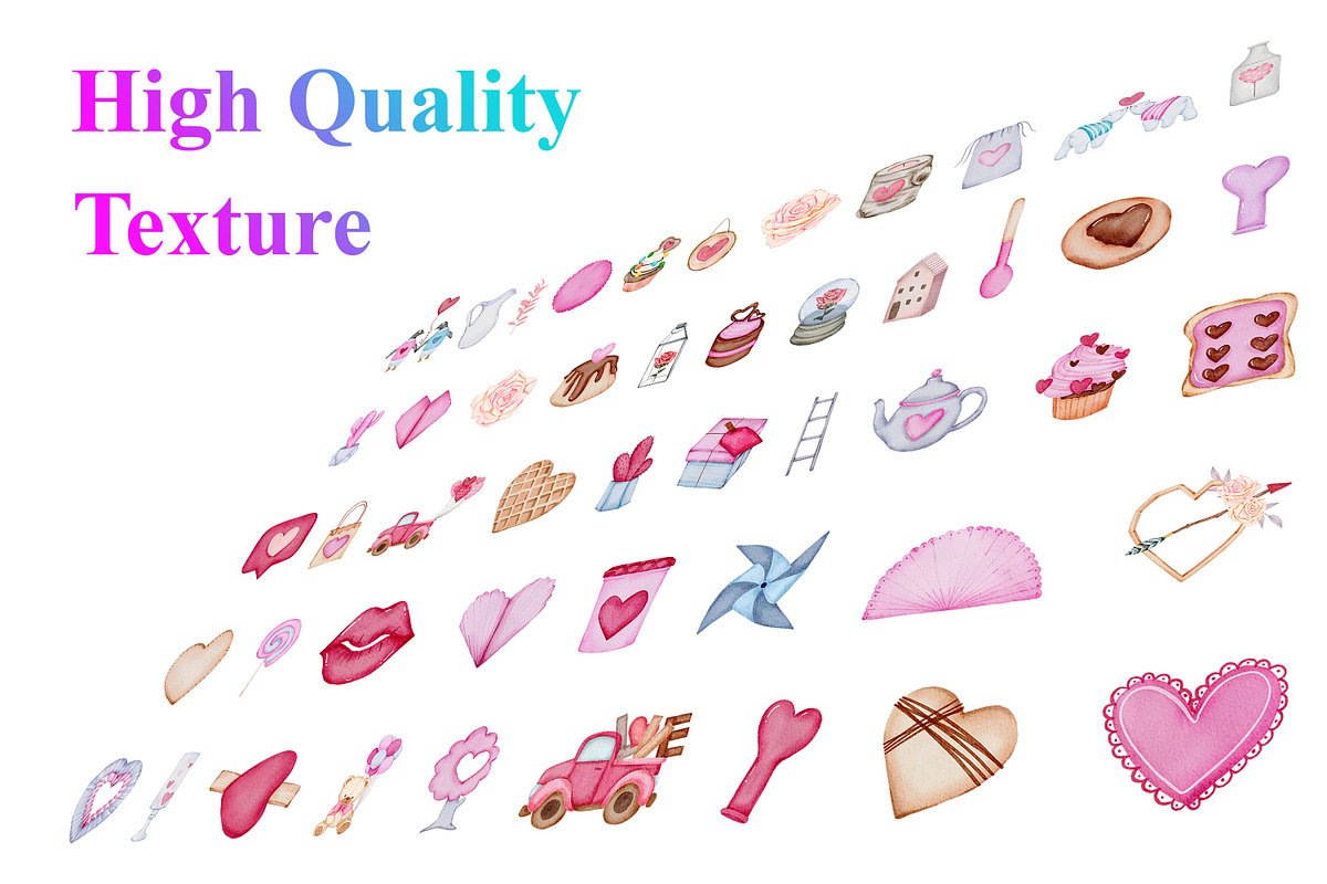 Valentine Watercolor Clipart Bundle, a Decorative Illustration by Digital Studio (Photo 5 of 7)
