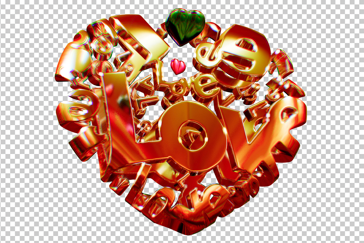 The 3D Heart Render Mega Bundle, a Decorative Illustration by Irmak Akçadoğan (Photo 6 of 8)