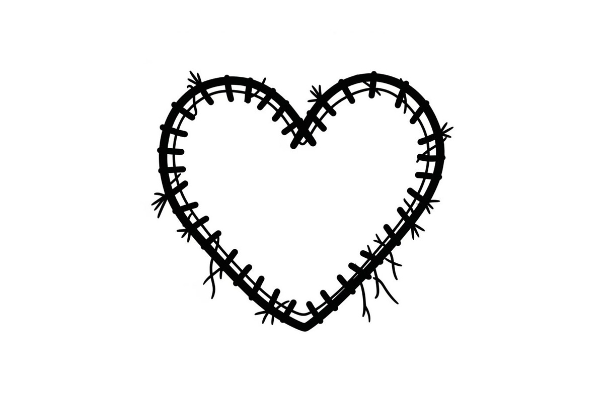 Stitched Heart Silhouette Vector Bun, an Illustration by Designs_River (Photo 26 of 41)