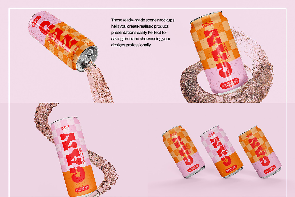 Beverage Can Mockup Set, a Packaging Mockup by Mego-studio (Photo 5 of 7)