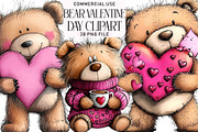 Bear Valentine Day Clipart, an Illustration by Daily.Designs (Thumbnail 1 of 5)
