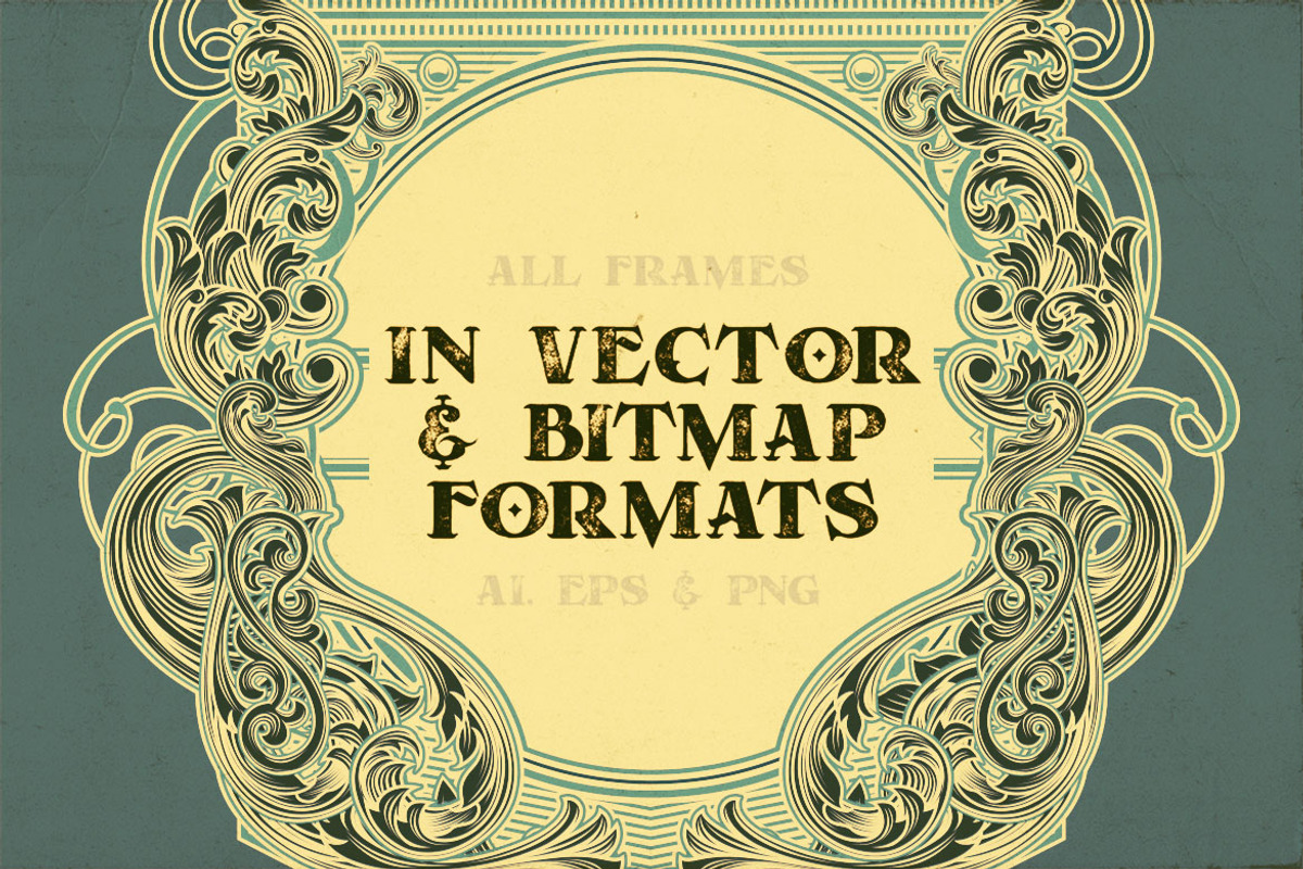 10 Frames Vol.8 - Victorian Ornament, a Background Graphic by Cruzine (Photo 4 of 8)