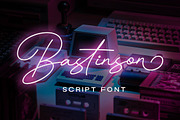 Bastinson - Monoline Script Font, a Script Font by Letterhend Studio (Thumbnail 1 of 9)