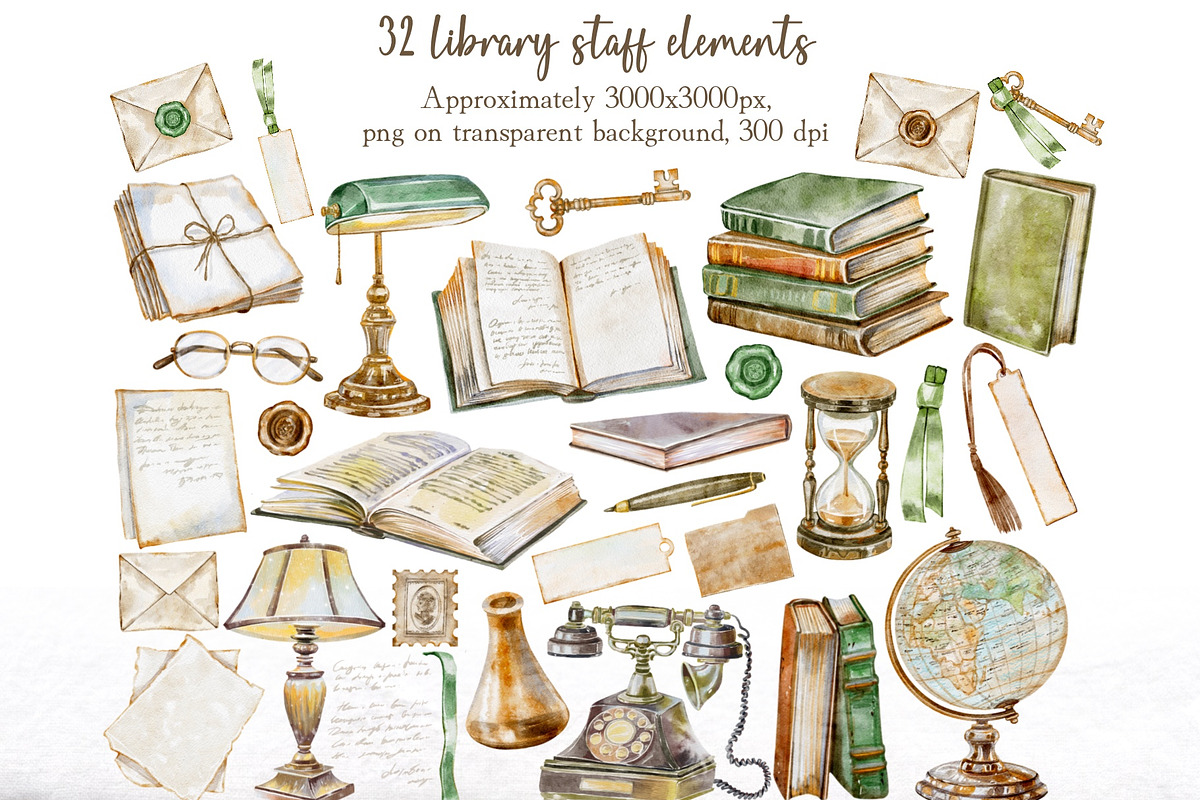 Cozy Autumn Library Watercolor, a Seasonal Illustration by Shabbypie (Photo 2 of 4)