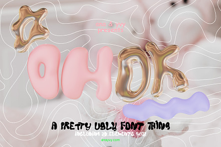 ok cool, metallic bubble font duo, a Font by ana & yvy