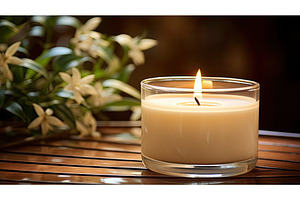 meditation spa candle ai generated, a Beauty & Fashion Photo by pikepicture