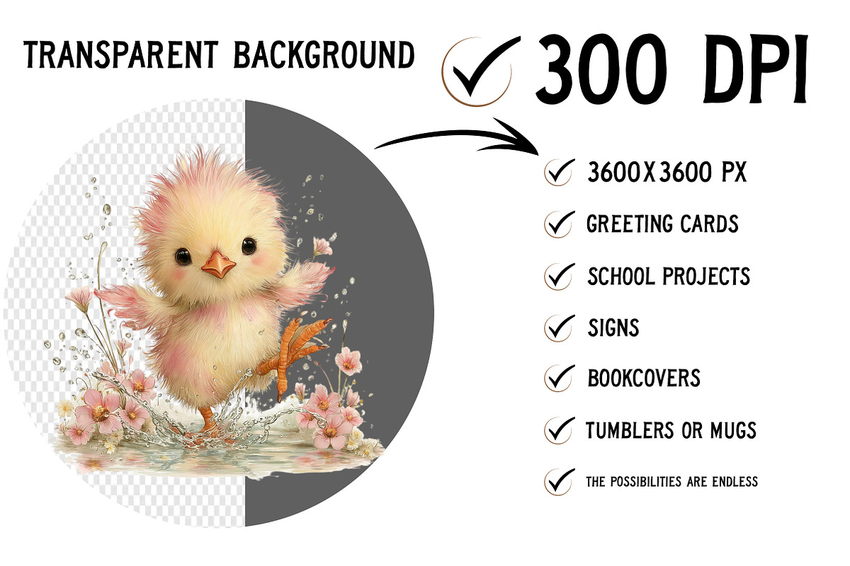 Summer Funny Chick Clipart, an Illustration by Craft Nest (Photo 2 of 12)