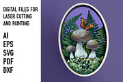 Mushroom Woodland Oval SVG File, an Object Graphic by HelloWood (Thumbnail 2 of 3)