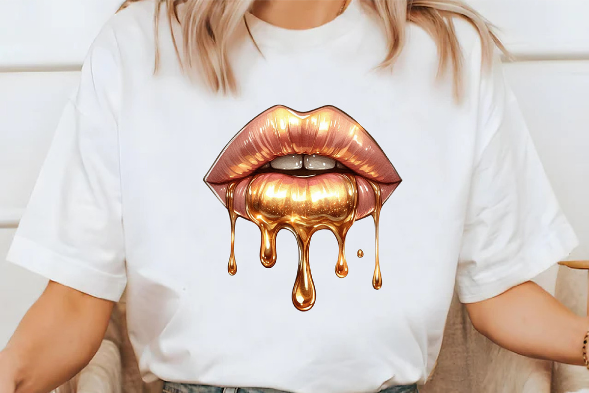 Golden Lips PNG, an Illustration by Libby Wishes (Photo 5 of 8)