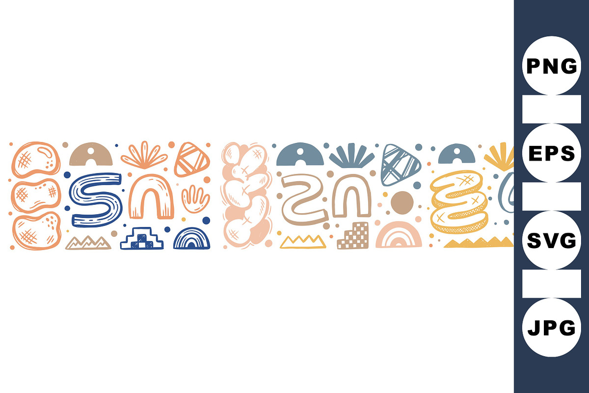 Abstract Boho Shape Clipart Set, an Illustration by designvectx (Photo 1 of 3)
