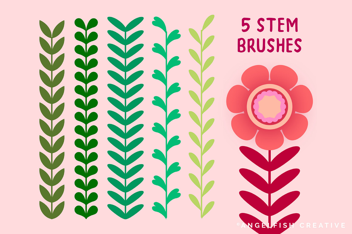 Flower Creator Procreate Brush Set, a Brush Add-On by AngelfishCreative (Photo 7 of 9)