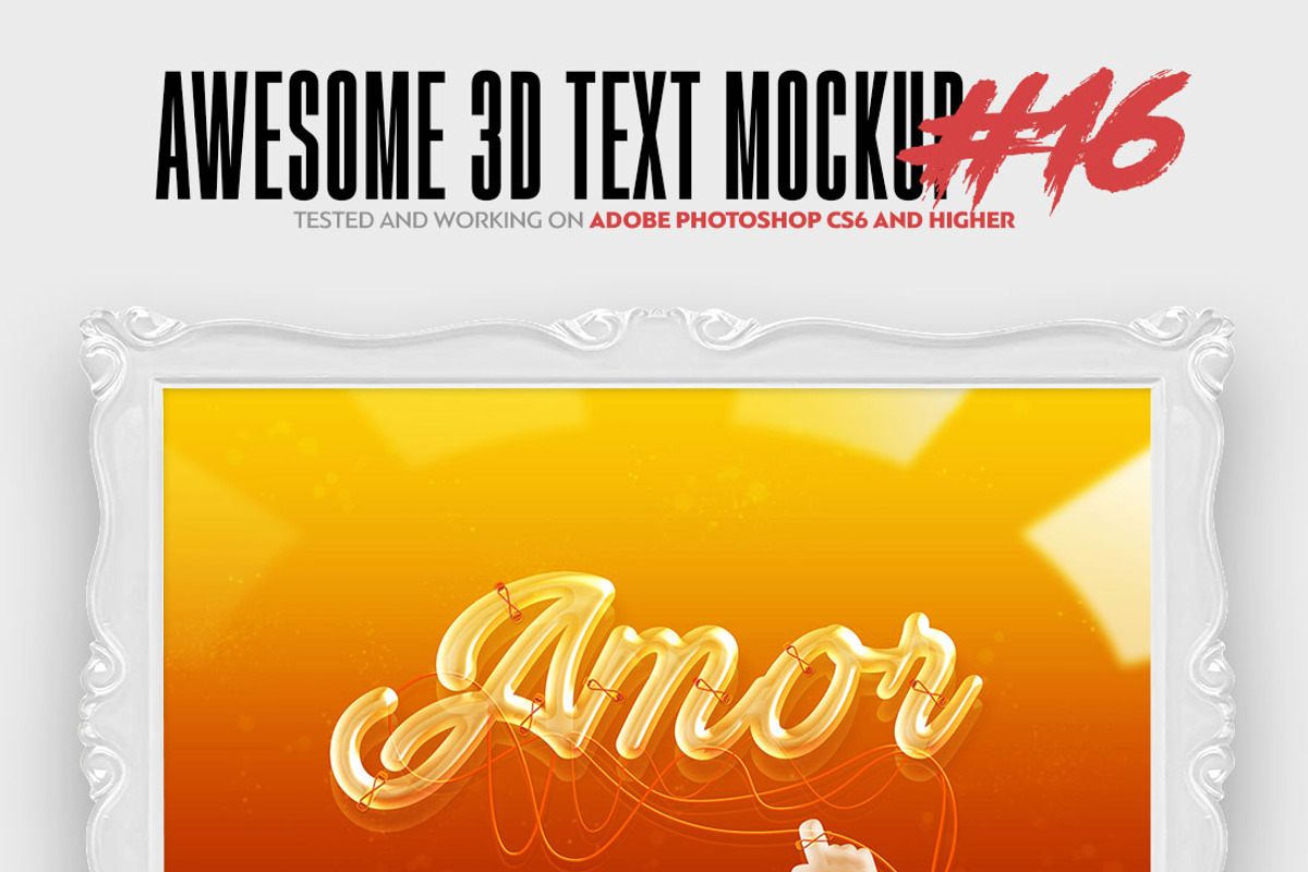 Awesome 3D Text Mockup Bundle, a Mockup by Amorjesu.com (Photo 17 of 21)