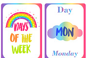 Days of the Week Flash Card for Kids, a Card Template by DigitalsDesigns (Thumbnail 2 of 3)