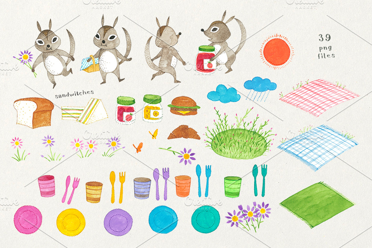 Squirrel Picnic Animal illustration, an Animal Illustration by Eomoiart (Photo 2 of 2)