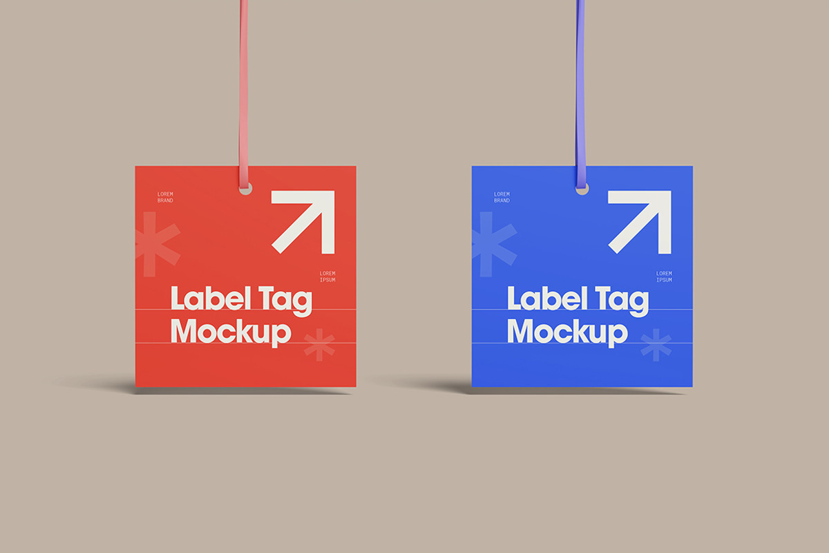 Label Tag Mockup Set, an Advertising Mockup by bimockup