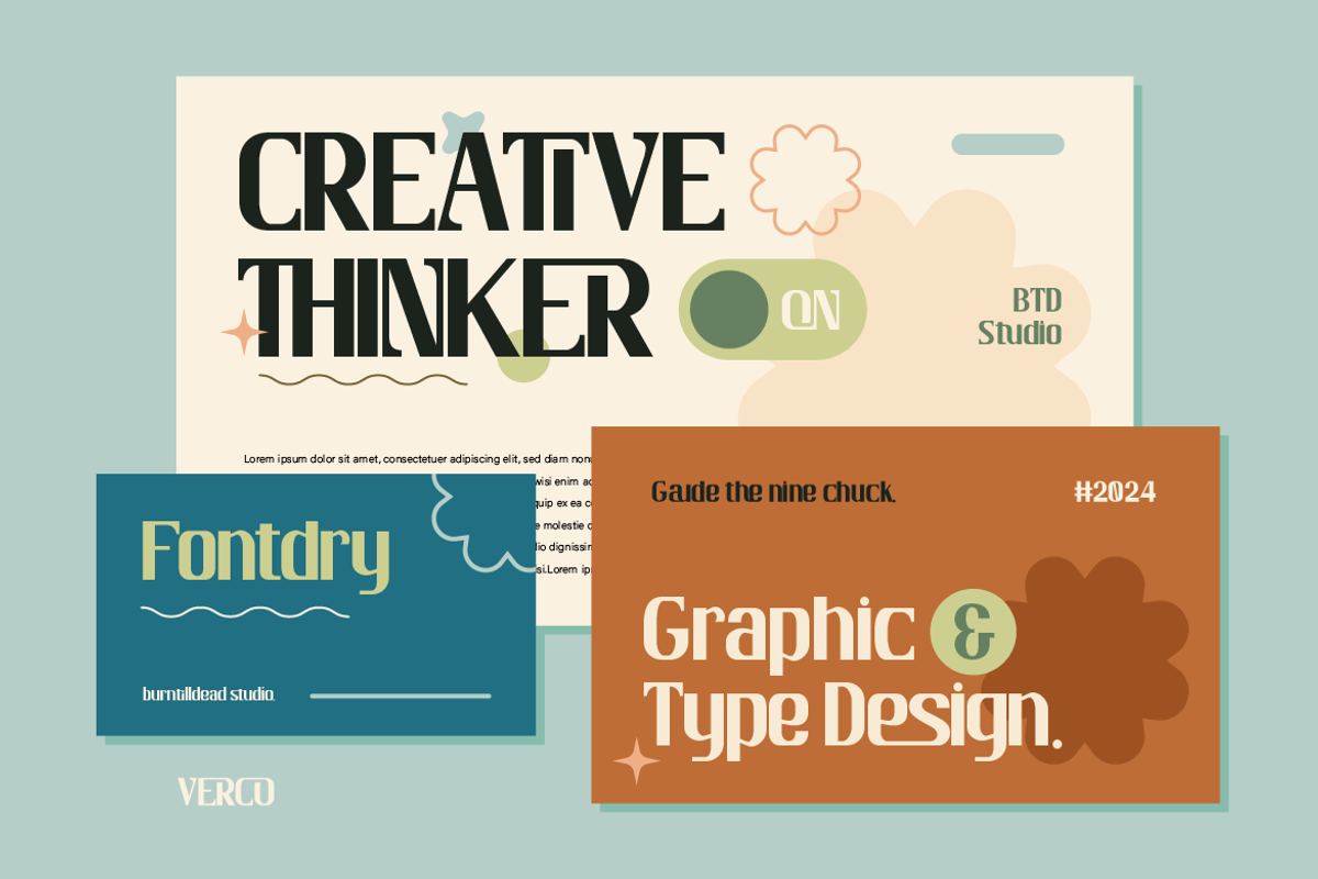 Verco, a Sans Serif Font by Burntilldead (Photo 7 of 13)