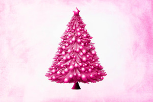 Pink Glam Christmas Tree Clipart