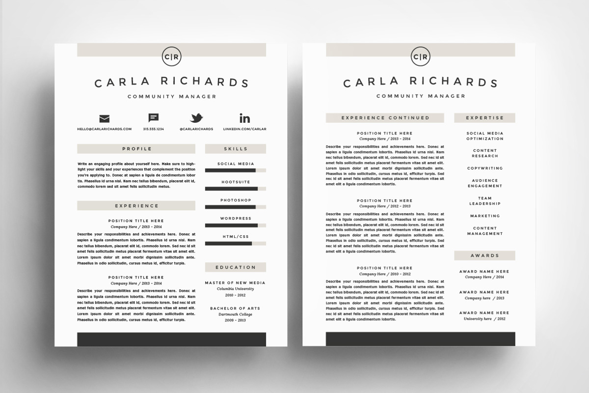 Resume Template 4 Pack | CV Template, a Resume Template by Refinery Resume Co. (Photo 2 of 3)