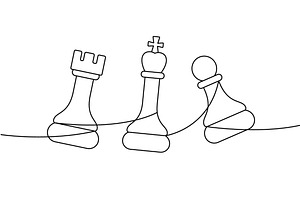 Rook, king and pawn chess pieces in, an Object Illustration by GraphiShop