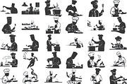 High-quality chef cooking silhouette, an Illustration by Amazin_art (Thumbnail 1 of 31)