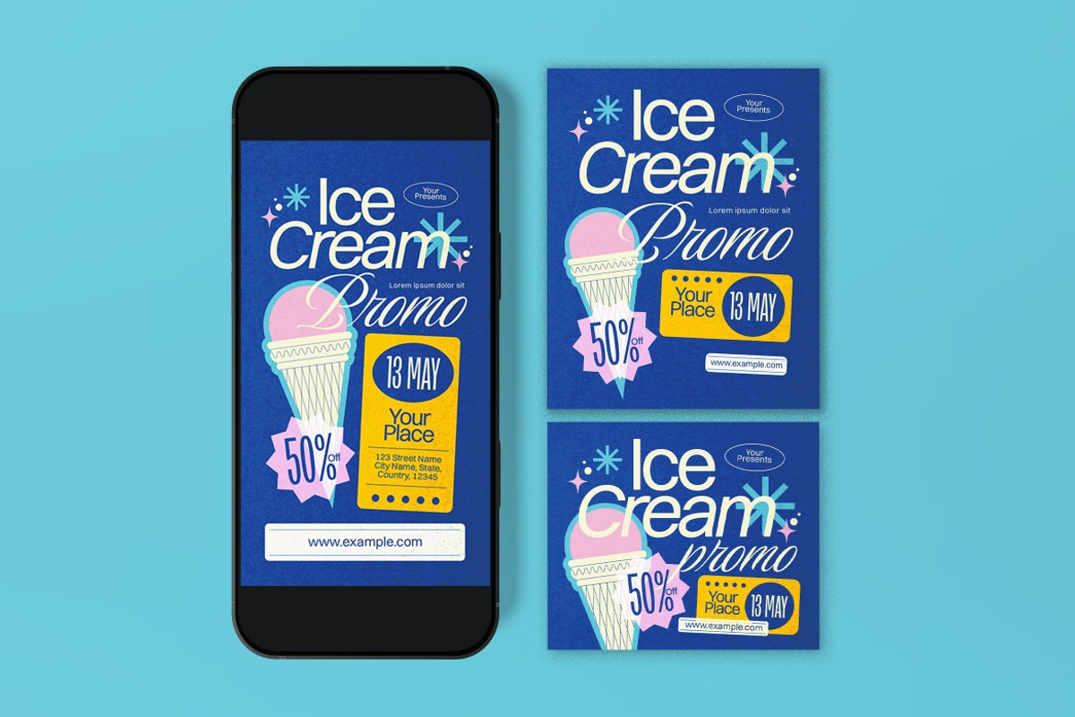 Ice Cream Shop Promo Flyer preview 3