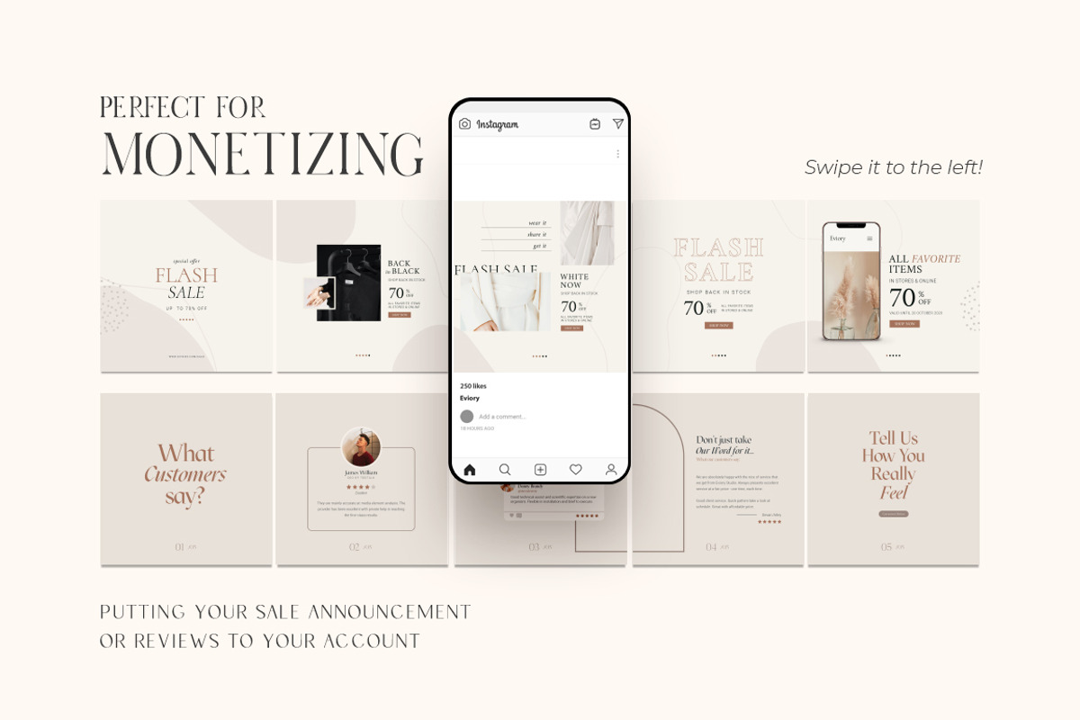Instagram Carousel Kit CANVA PS, a Social Media Template by Eviory