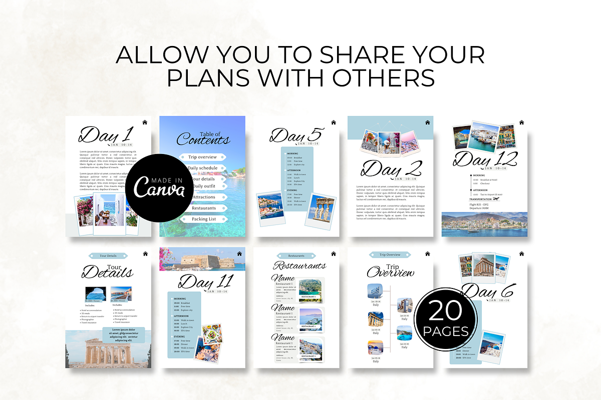 Greece Trip Itinerary Template, a Templates & Theme by Digital By Nikoleta (Photo 10 of 11)