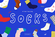 Winter Socks Vector Illustrations, an Object Illustration by Seiju Park (Thumbnail 1 of 7)